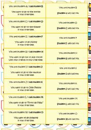 English Worksheet: The CALLER Activity - Stimulating Phone Conversations (16 cards)