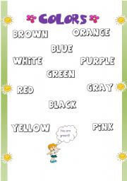 English Worksheet: Coloring the colours names