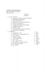 English Worksheet: Final Test Primary 3
