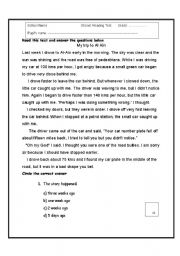 English Worksheet: Reading comprehension test with criteria