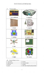 English worksheet: Classroom Objects