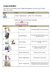 English worksheet: Create a question 