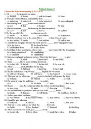 English Worksheet: mixed tense - multiple choice 2