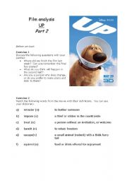 English Worksheet: UP (2009) - Film analysis PART 2