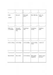 English worksheet: Bingo -Introduction game