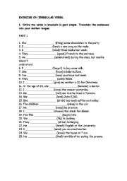 English Worksheet: Exercises Irregular Verbs. 