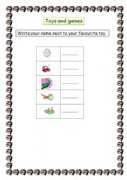 English worksheet: TOYA AND GAMES 