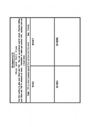 English worksheet: Show and tell planner