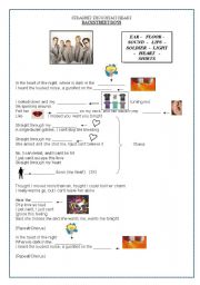 English Worksheet: Song by BACKSTREET BOYS:  Straight through my heart