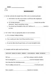 English worksheet: General grammar points.