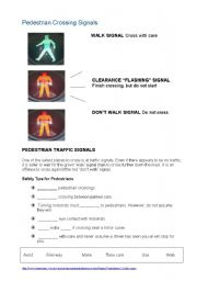 English Worksheet: Pedestrian safety