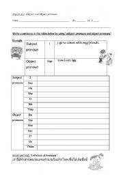 English Worksheet: pronoun worksheets 