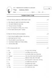 English Worksheet: Test Present Simple