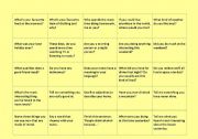 English Worksheet: 100 talking points - conversation cards