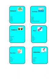 English Worksheet: Summer holidays taboo cards