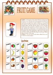 English Worksheet: Fruit Games Two in One