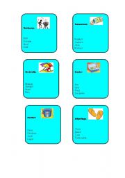 English Worksheet: summer holiday taboo cards part 2