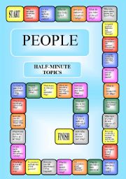 English Worksheet: People - boardgame or pairwork (editable)