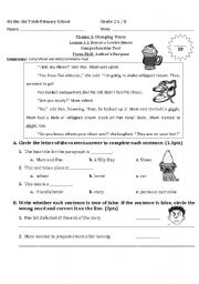 English worksheet: Authors Purpose- Gr2