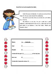 English Worksheet: Read and complete