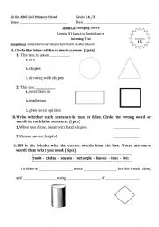 English worksheet: Seeing Shapes