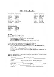 English Worksheet: Ed/ING Adjectives
