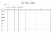English worksheet: My meal times