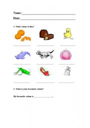 English Worksheet: Colours