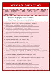 Connectors: Verbs followed by as