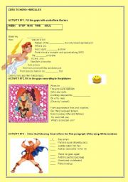 English Worksheet: SONG FROM ZERO TO HERO. HERCULES (disney)