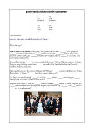 English Worksheet: Pronouns with the British Royal Family