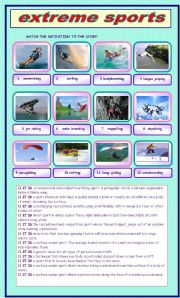 English Worksheet: EXTREME SPORTS