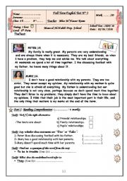 English Worksheet: 8TH Form Full-Term English Test