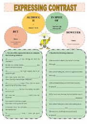 English Worksheet: EXPRESSING CONTRAST