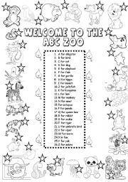 English Worksheet: ALPHABET: Welcome to the ABC Zoo