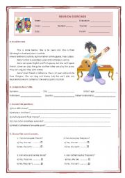 English Worksheet: 5th grade revision exercises