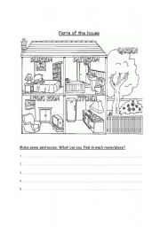 English Worksheet: Parts of the house