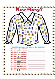 English Worksheet: Clothes - How many