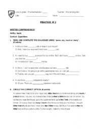 English worksheet: English test