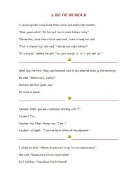 English Worksheet: humor