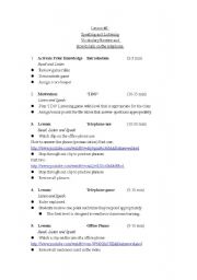 English Worksheet: lesson plan for use of telephone