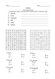 English worksheet: Simple shapes test
