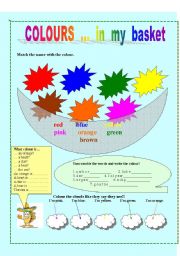 English Worksheet: Colours in my basket