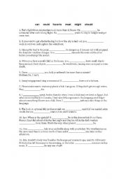 English Worksheet: can, should use 