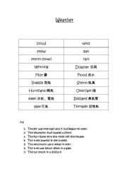 English worksheet: Weather