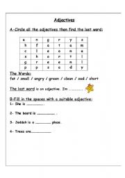 English worksheet: Adjectives