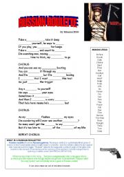 English Worksheet: Russian Roulette by Rihanna