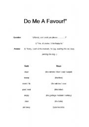 English Worksheet: Do Me A Favor.