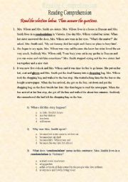 English Worksheet: Reading Skill