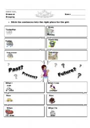 English worksheet: tense review